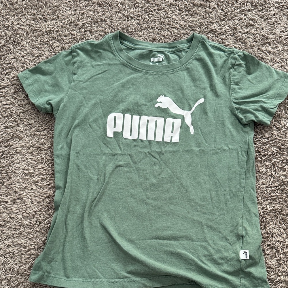 Puma Classic Green Tee with White Logo